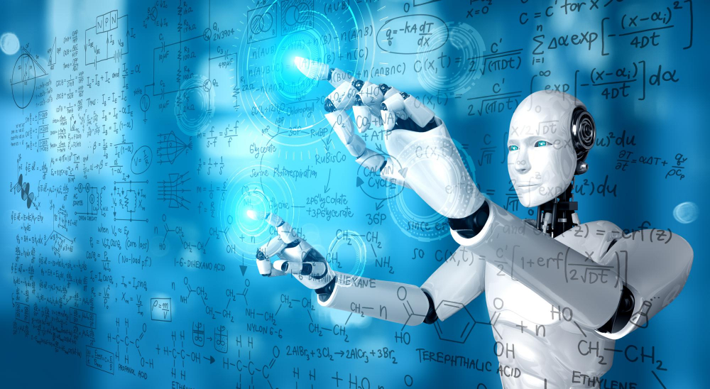 ai-humanoid-robot-touch-screen-of-mathematics-formula-and-science-equation