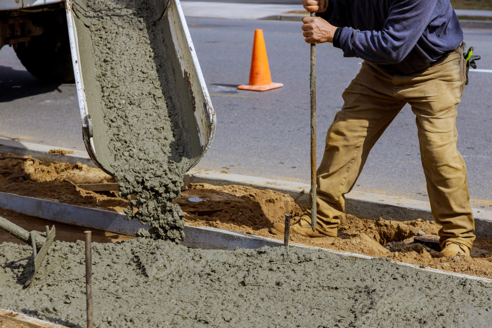 truck-mixer-pouring-concrete-cement-into-concrete-with-sidewalk