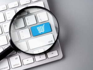 online-shopping-business-icon-on-retro-computer-keyboard