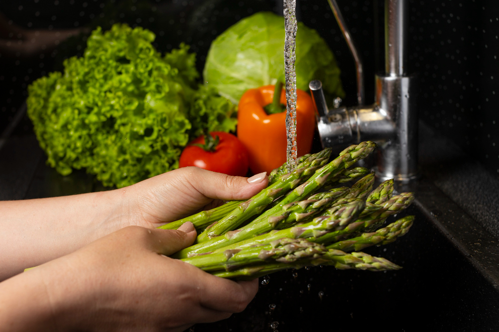 arrangement-of-healthy-food-being-washed