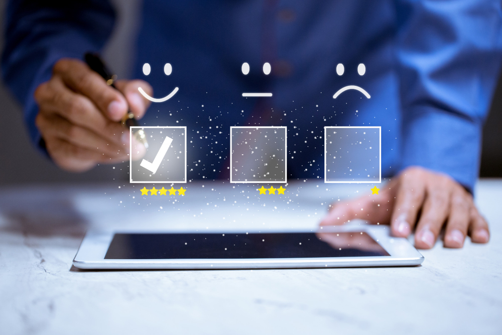 business-customer-pressing-smiley-face-emoticon-online-service-rating-satisfaction-concept