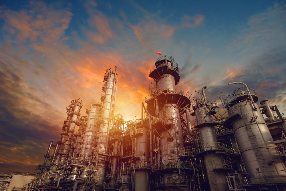 petrochemical-industrial-plant-sunset-sky-background