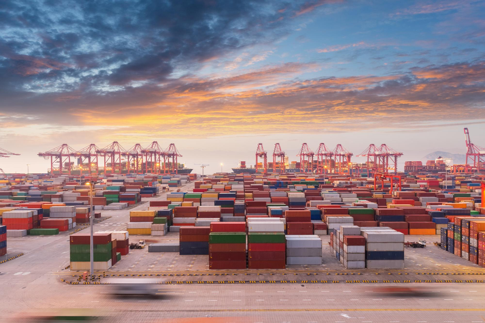 shanghai-container-port-sunset-china